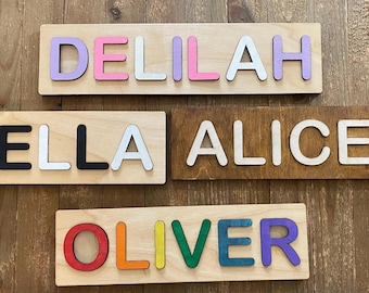 Custom Wooden Name Puzzle | Christmas Gift for Kids | Name Puzzles for Toddlers | Montessori | First Birthday Gift | Baby Shower Gift