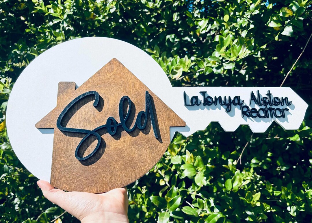 Realtor Key Picture Sign Key Realtor Sign | Personalized Realtor Sign | Sold by Key Sign | Sold ...