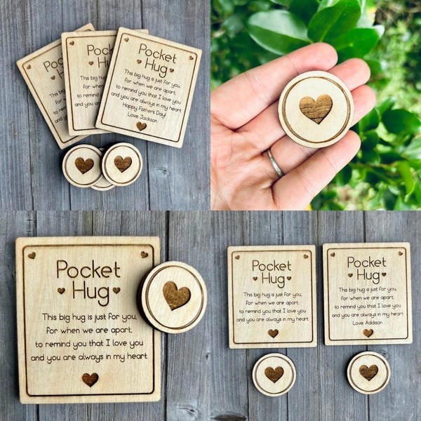 Personalized Pocket Hug | Wooden Pocket Hug | Gift for Friends | Gift For Parent | Gift For Kid | Custom Pocket Hug