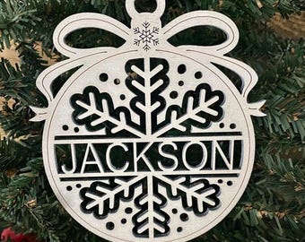 Personalized Name Christmas Ornament | Custom Yule Ornament | Snowflake Name Ornament | Personalizable Name Ornament