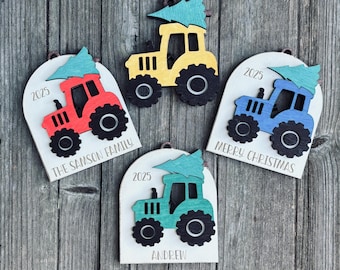 Tractor Ornament | Construction Ornament | Christmas Ornament | Kid Bag Tag