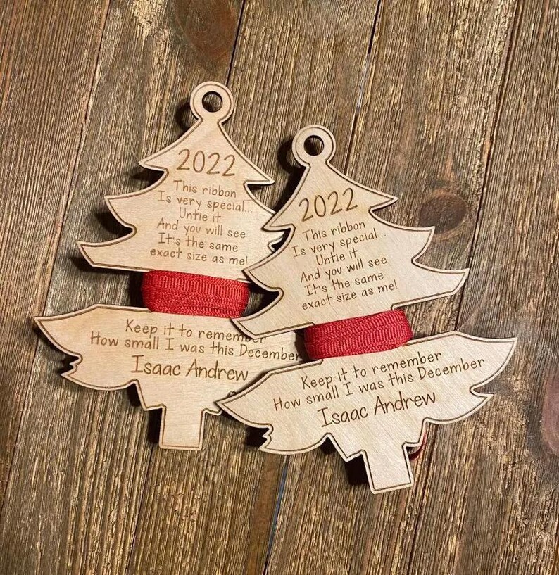 Measuring Ribbon Ornament 2025 Ribbon Ornament | Size Ornament | Measure Me Ornament | Christmas ...