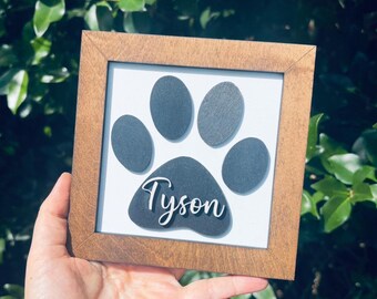 Puppy Paw Sign | Dog Name Sign | Gift for Pet Owner | Fur Babies