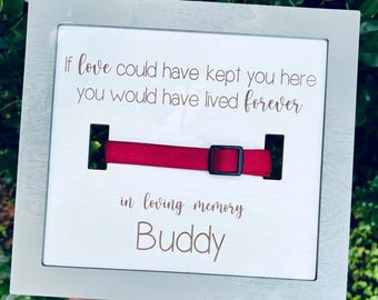 In Memory Sign | Pet Collar Sign | Dog Memorial Gifts For Loss Of Dog | Personalized Loss of Pet Gift | Pet Collar Holder | Collar Holder