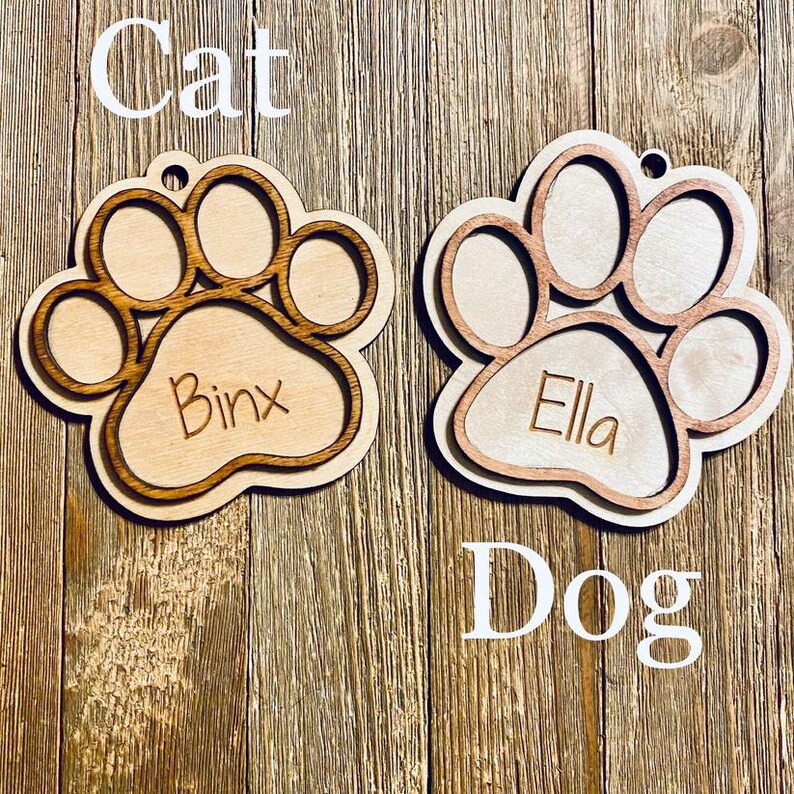 Personalized Paw Print Ornament | Cat Print Ornament | Dog Print ...