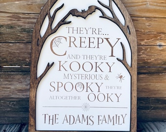 Custom Last Name Sign | Addams Family Halloween Sign | Spooky Season Decor
