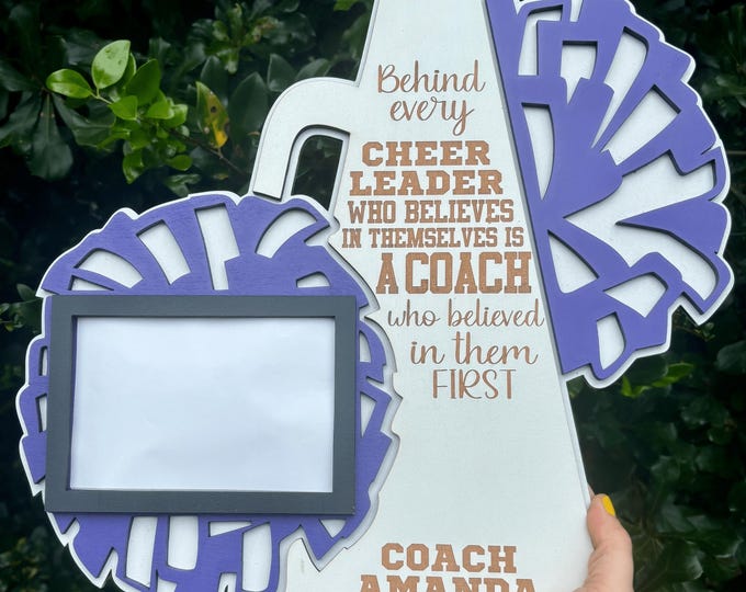 Custom Cheer Coach Photo Frame | Personalized Cheer Wall Hanging | Cheer Team Gift | Cheer Picture Frame