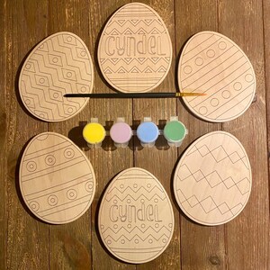 Set of Six Easter Egg Paint Kit | DIY Craft Kit Easter Bunny | Easter Paint Kit | Personalized Easter Gift