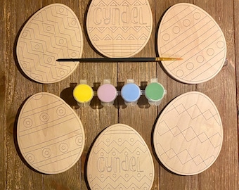 Set of Six Easter Egg Paint Kit | DIY Craft Kit Easter Bunny | Easter Paint Kit | Personalized Easter Gift