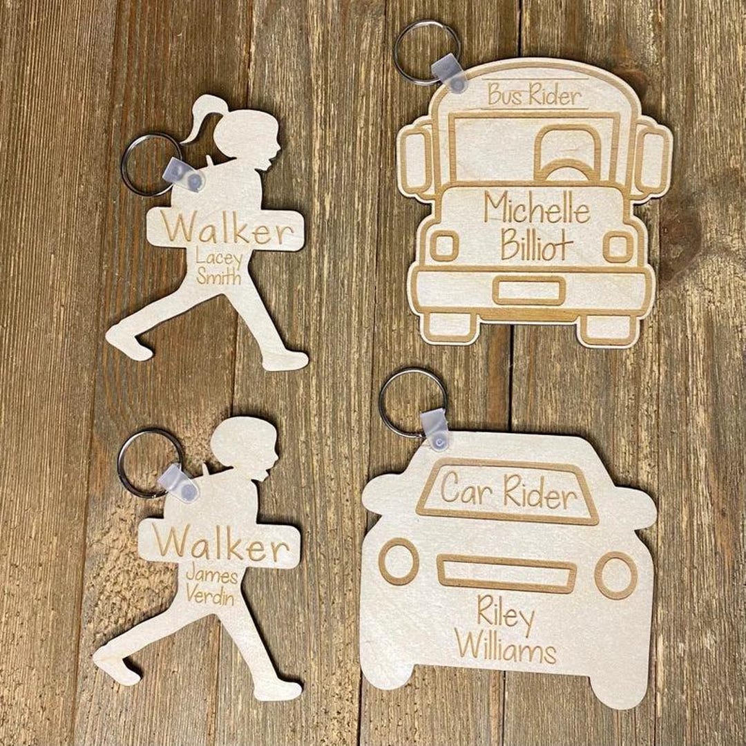 Car Rider Bus Rider Walker Personalized School Bag Tag | Car Rider Bus Rider Walker | Backpack ...