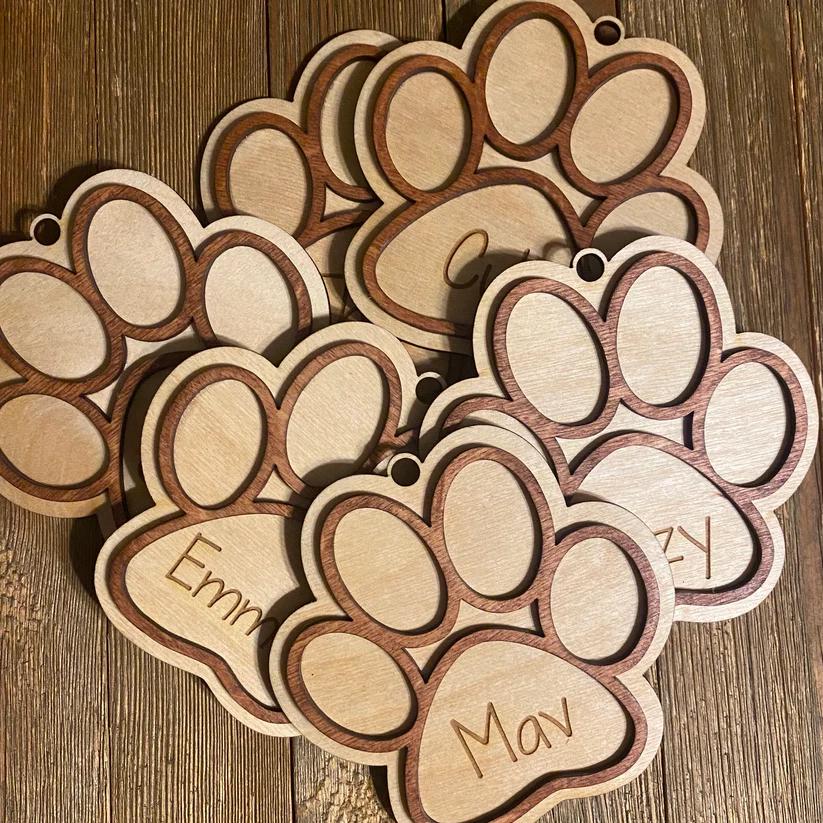 Personalized Paw Print Ornament | Cat Print Ornament | Dog Print ...