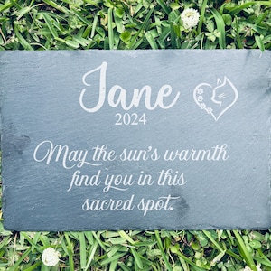 Memorial Stone Gray Slate | Personalized In Loving Memory Memorial Stone | Memorial Plaque | Garden Grave Marker | Bereavement Gift