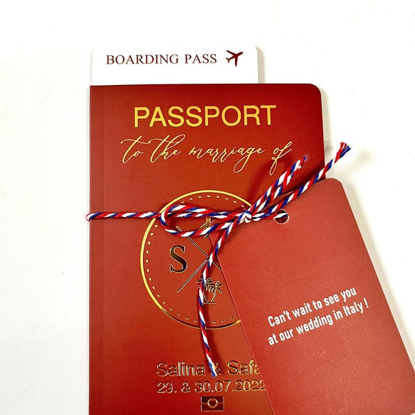50 Sets Passport Reisepass Pass Hochzeitseinladungen / Einladungen für Hochzeiten Hochzeitseinladung Einladung Destination Wedding Hochzeit
