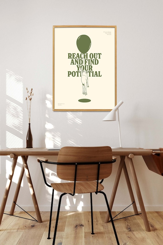 Retro Motivational Poster, Retro Mental Heath Print, Trust The Universe Wall Art, Cute Frog Art, Vintage Aesthetic Inspirational Print,