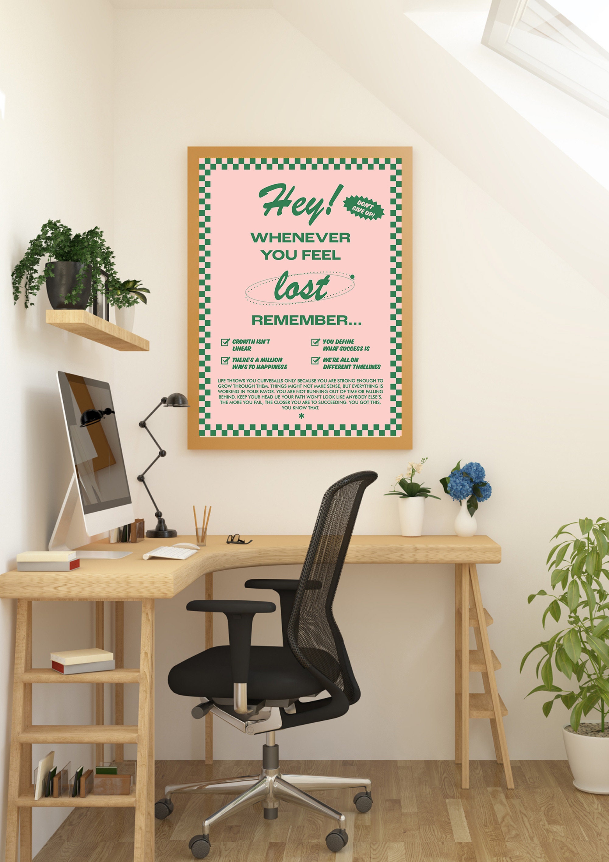 Retro Quote Wall Decor, Self Care Quotes, Positive Retro Poster ...