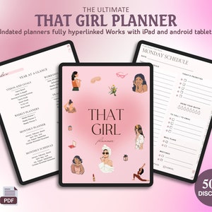 Undated Digital Planner, iPad Planner, GoodNotes Planner, Daily, Weekly, Monthly Planner, Undated Digital Pink Planner