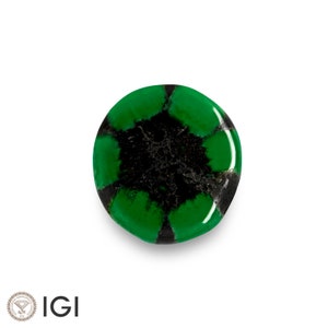 1.89 Ct. Trapiche Emerald - Mined in Colombia - Certified by IGI - Oval, 10.31 x 9.51 x 2.17 mm - Natural - “Grass Green”