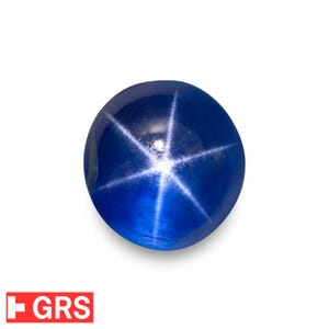 6.85 Ct. Blue Star Sapphire - Mined in Sri Lanka - Certified by GRS - Oval, 8.94 x 8.55 x 8.23 mm - Natural, Untreated - &quot;Cornflower Blue&quot;