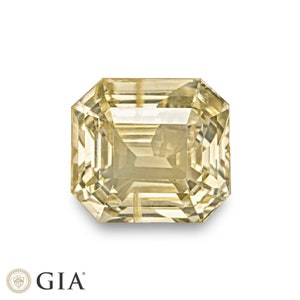 7.82 Ct. Yellow Sapphire - Mined in Sri Lanka - Certified by GIA - Octagon, 10.83 x 9.85 x 6.88 mm - Natural, Untreated - Light Yellow