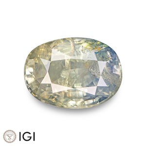 6.24 Ct. Bi-Color Sapphire - Mined in Sri Lanka - Certified by IGI - Oval, 12.12 x 8.80 x 6.00 mm - Natural, Untreated - Yellow & Blue