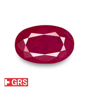 4.29 Ct. Ruby - Mined in Tajikistan - Certified by GRS & GII - Oval, 11.81 x 7.72 x 4.50 mm - Natural, Untreated