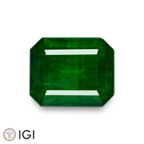 3.94 Ct. Emerald - Mined in Zambia - Certified by IGI - Octagon, 10.40 x 8.50 x 5.90 mm - Natural - "Royal Green" - "Rare Find"