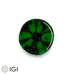 2.62 Ct. Trapiche Emerald - Mined in Colombia - Certified by IGI - Round, 11.59 x 11.16 x 2.13 mm - Natural - “Royal Green”