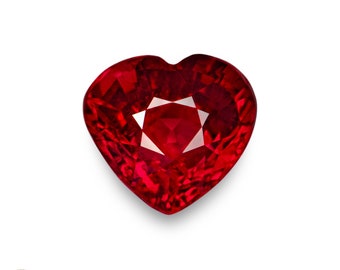 2.01 Ct. Ruby - Mined in Mozambique - Certified by GIA - Heart, 7.61 x 7.04 x 5.08 mm - Natural, Untreated - "Pigeon's Blood" - "Rare Find"