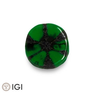 1.77 Ct. Trapiche Emerald - Mined in Colombia - Certified by IGI - Oval, 9.27 x 8.87 x 2.26 mm - Natural - “Royal Green”