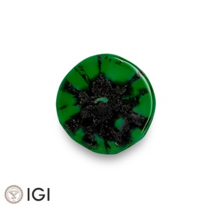 1.98 Ct. Trapiche Emerald - Mined in Colombia - Certified by IGI - Round, 11.40 x 11.03 x 1.75 mm - Natural - “Royal Green”