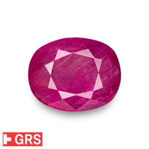 8.88 Ct. Ruby - Mined in Burma - Certified by GRS & Lotus - Oval, 14.22 x 11.40 x 6.04 mm - Natural, Untreated - Pinkish Red - &quot;Rare Find&quot;