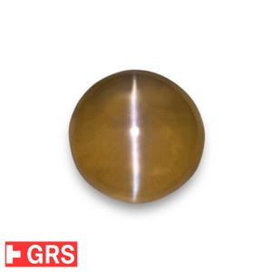8.73 Ct. Chrysoberyl Cat's Eye - Mined in Sri Lanka - Certified by GRS & IGI - Round, 10.35 x 10.20 x 7.74 mm - Natural, Untreated - "Honey"