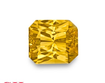 12.05 Ct. Yellow Sapphire - Mined in Sri Lanka - Certified by GII - Octagon, 13.30 x 11.97 x 8.03 mm - Natural, Untreated - "Canary Yellow"