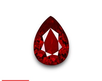 2.04 Ct. Ruby - Mined in Mozambique - Certified by GRS - Pear, 9.18 x 6.65 x 4.26 mm - Natural, Untreated - &quot;Pigeon&#39;s Blood&quot; - &quot;Exceptional&quot;