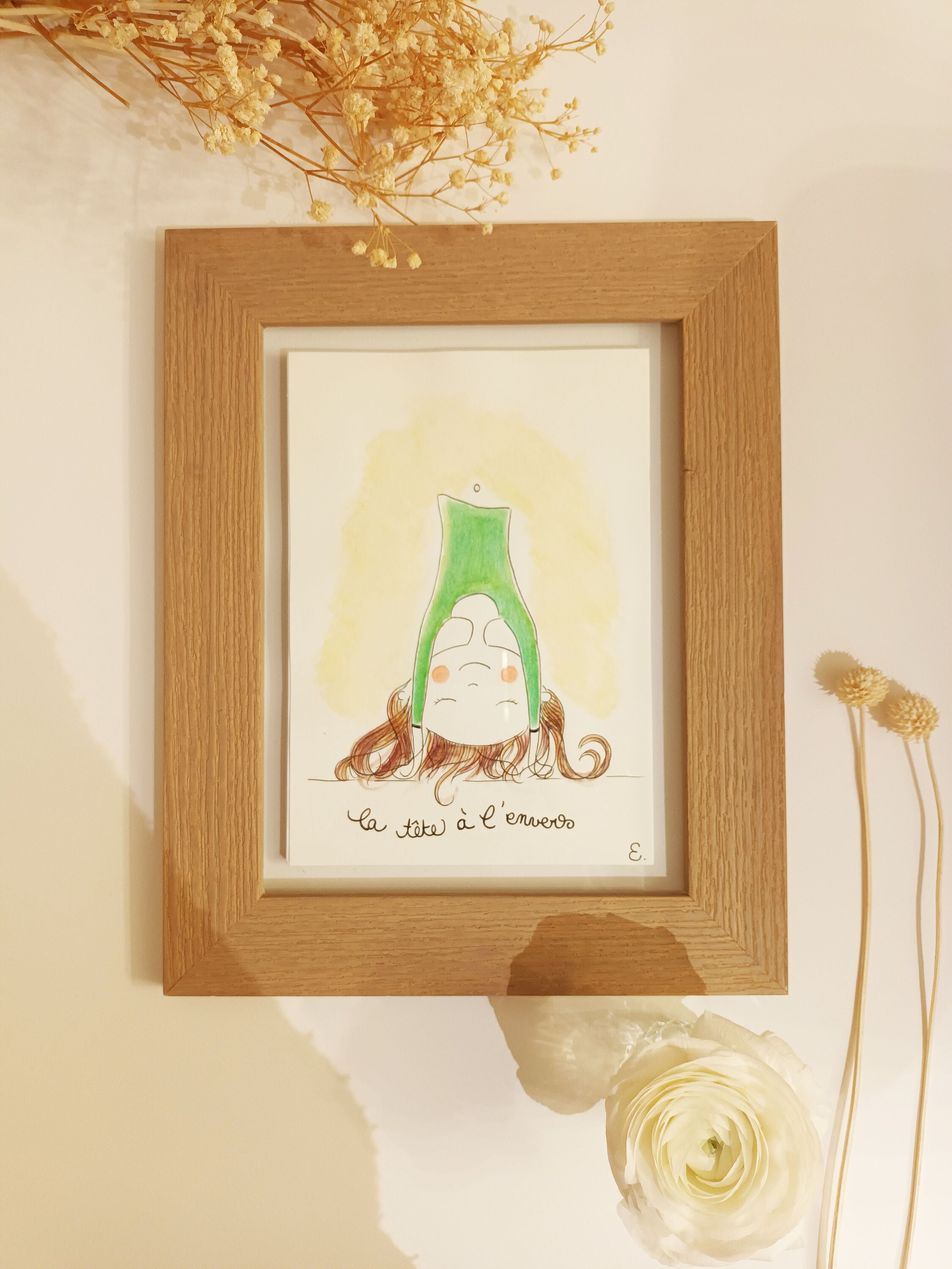 Affiche A5 - Aquarelle La Tête à L'envers