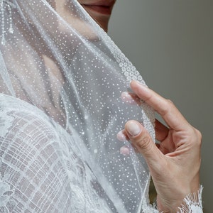Voile de mariée cathédrale scintillant : voile de mariée glamour