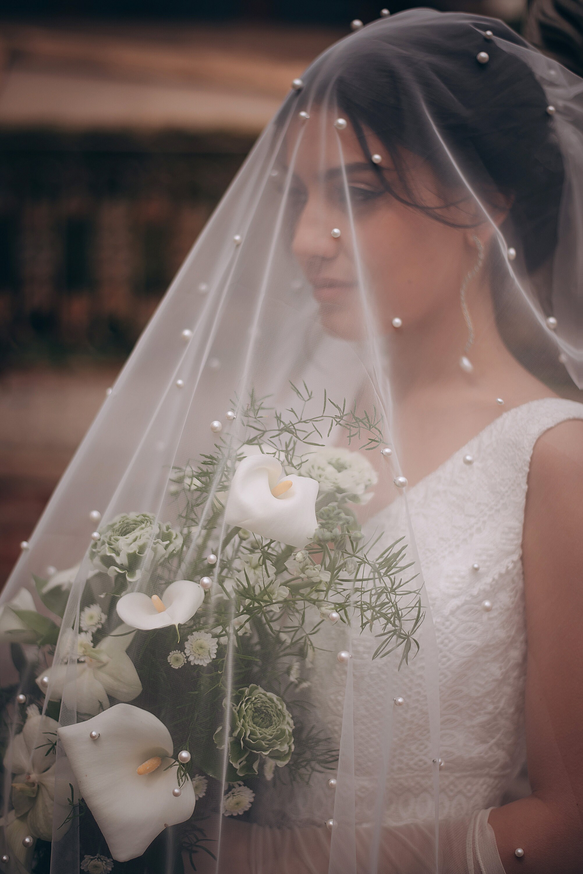 Pearl Wedding Veil: Light Ivory Tulle, Single or Two-tier - Etsy display picture 2