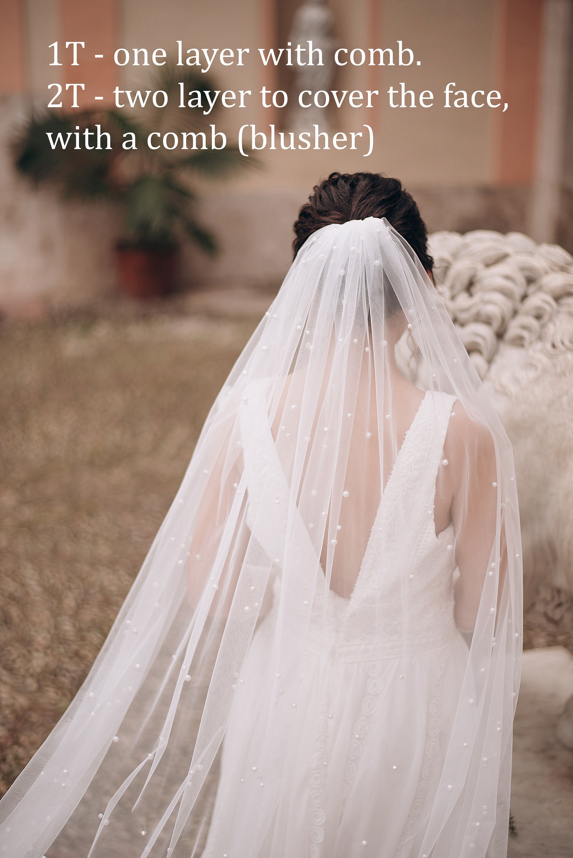 Pearl Wedding Veil,  Light ivory, 79 inches-NEVER USED AND IN THE BOX Pearl Wedding Veil: Light Ivory Tulle, Single or Two-tier - Etsy main image 3
