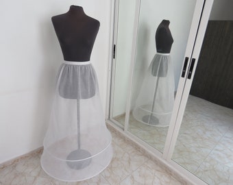 Enagua de tul para vestido de novia corte A hasta el suelo