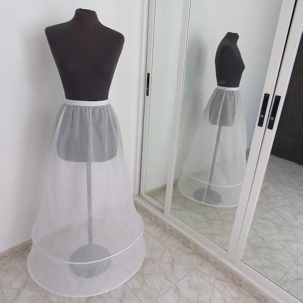 Hochzeitskleid Petticoat, bodenlanger Petticoat, A-Linie Unterrock für Hochzeitskleid, Tüllunterrock für Hochzeitskleid, 2 Reifen 1-3