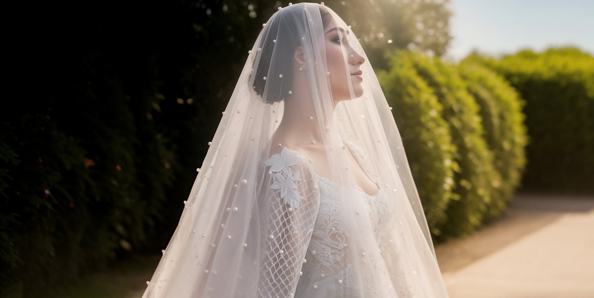 2 tier Pearl Wedding Veil wedding veil Chapel bridal Modern Fingertip Veil Ivory Wedding Veil Single Tire Veil Simple Veil Single layer Veil