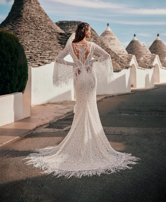 wedding dress with flared sleeves Bell Sleeve Lace Ballgown Wedding Dress main image 1