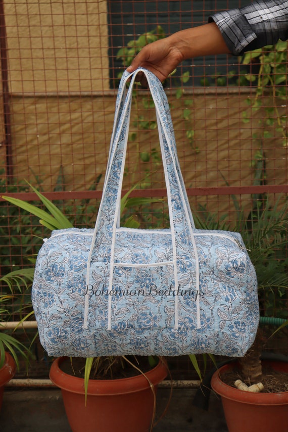 Cotton Quilted Weekender Bag Bridesmaid Gift Wome… - image 10