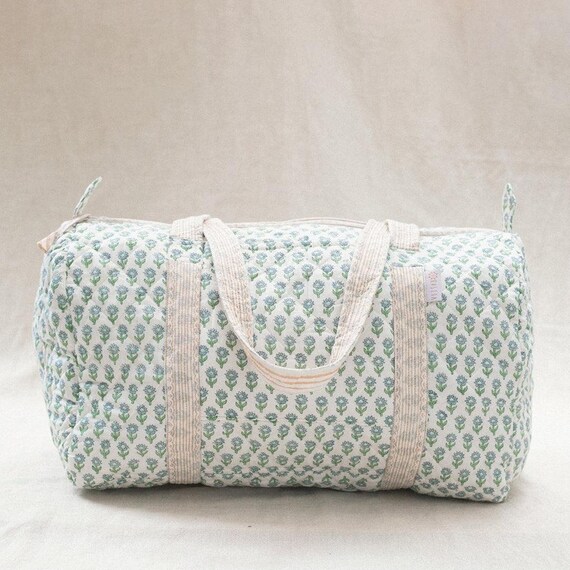 Cotton Quilted Weekender Bag Bridesmaid Gift Wome… - image 5