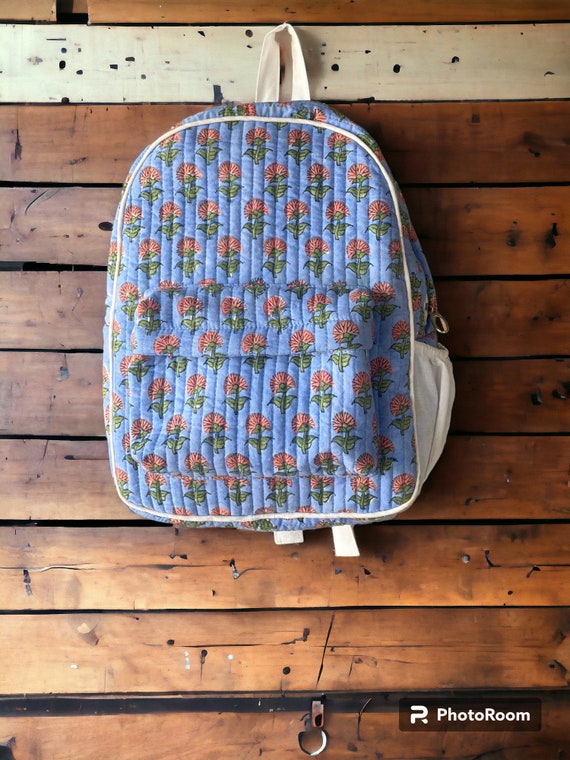 Handcrafted Cotton Floral Backpack For Woman, Blo… - image 4