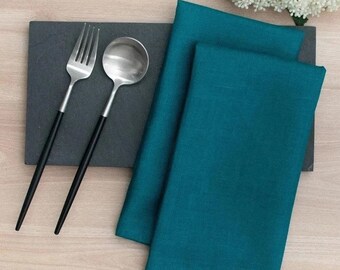 100 Pack Teal Blue Napkin, Cotton napkins, Handmade Napkin, Teal Blue Washable Napkins