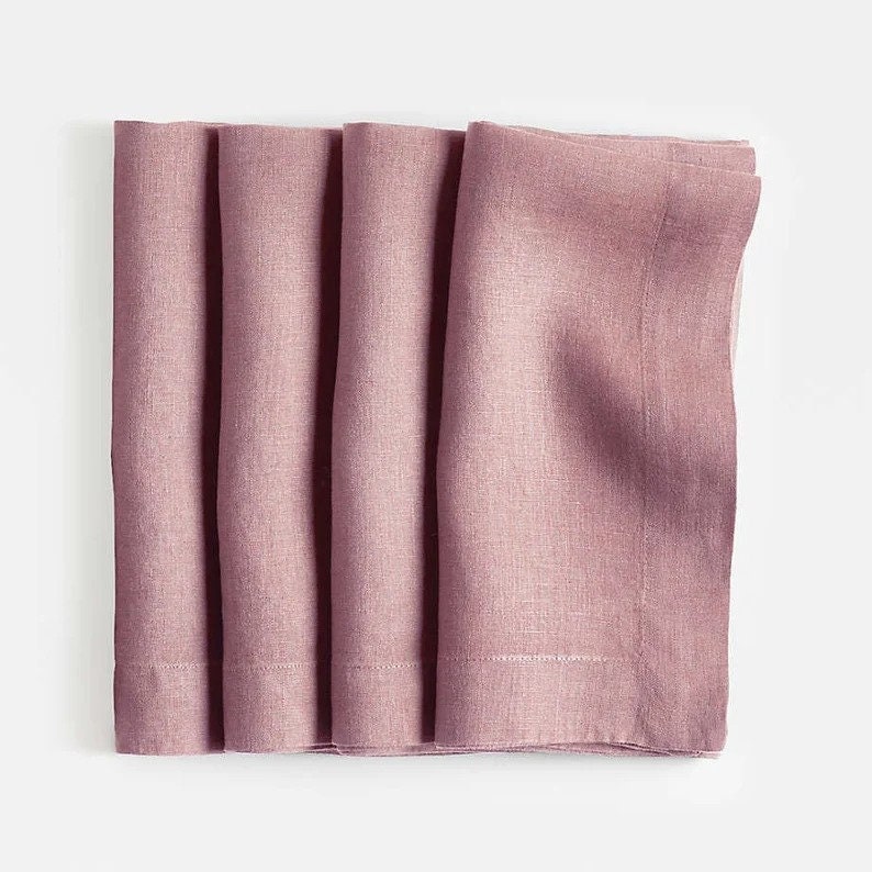 Linen Fabric by the Yard or Meter. Mauve Linen Fabric for Sewing Clothes,curtains,  Table Linen. Natural,soft,home Textiles Fabric. 