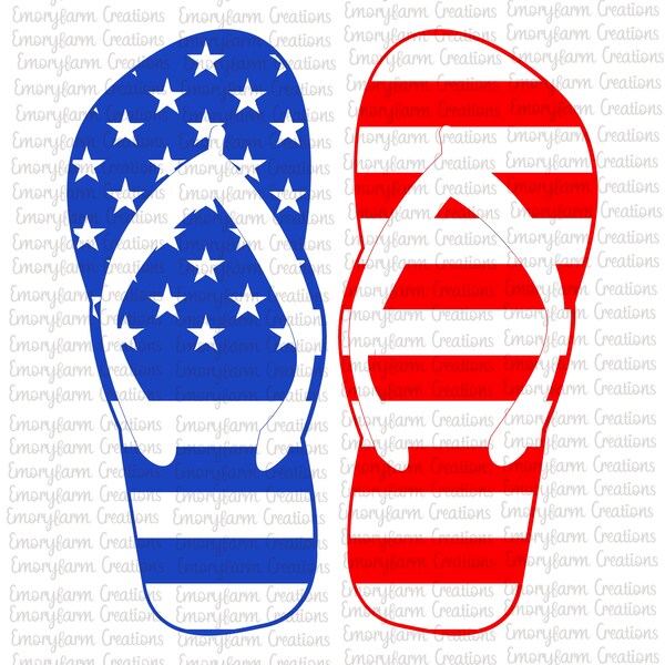 Patriotic Flip Flops - Etsy