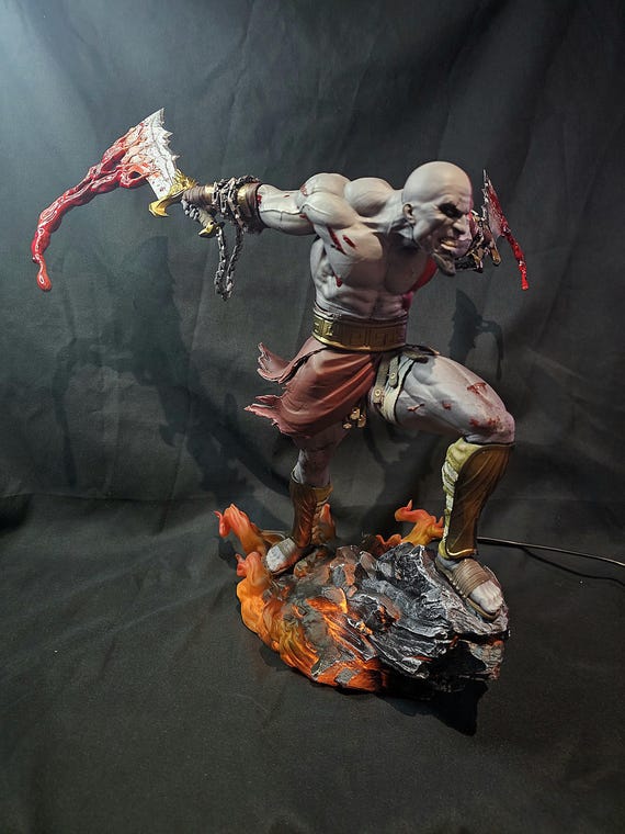 God of War Kratos Statue 1/6 With Glowing Leds - Etsy