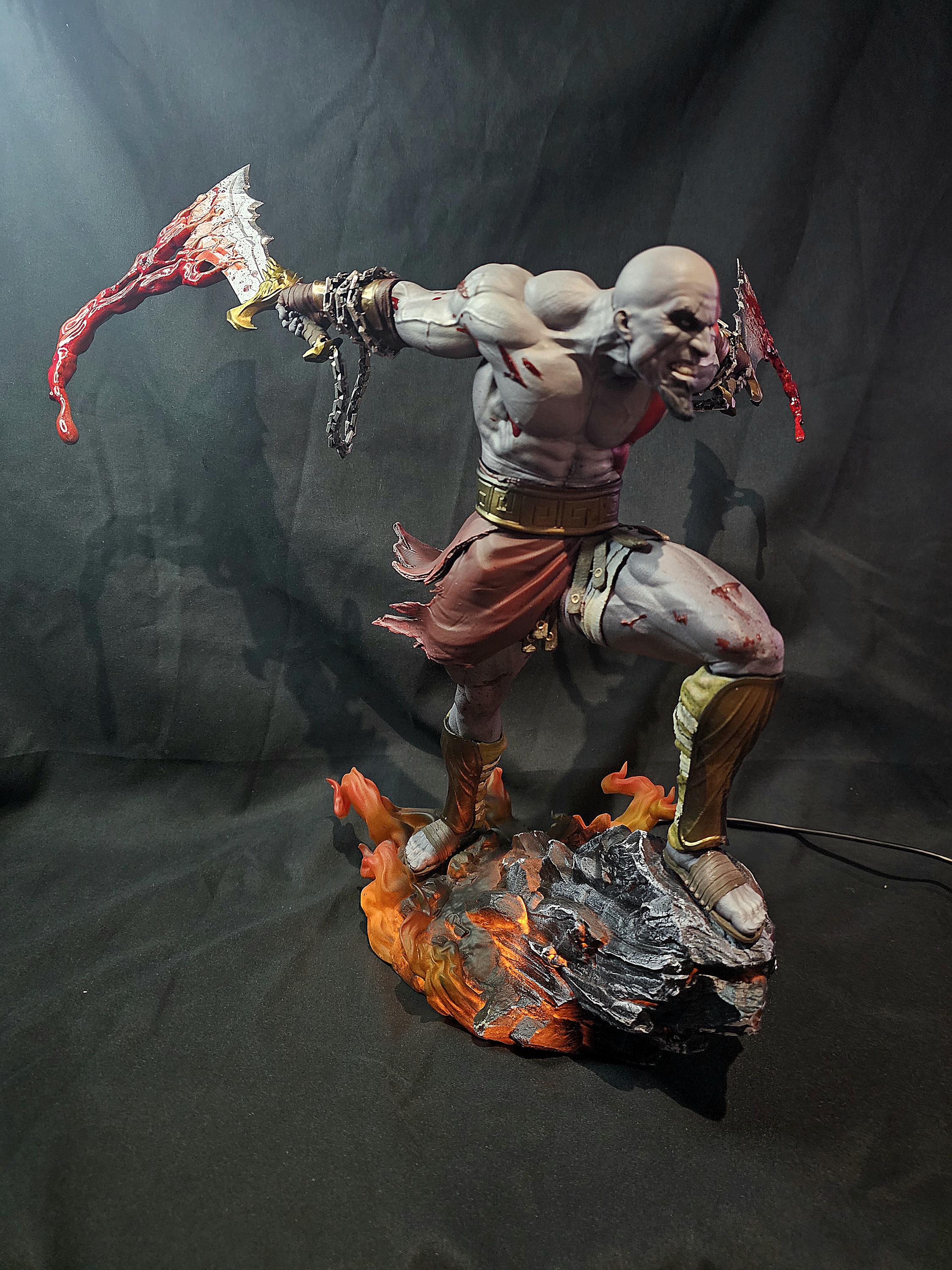 God of War Kratos Statue 1/6 With Glowing Leds - Etsy